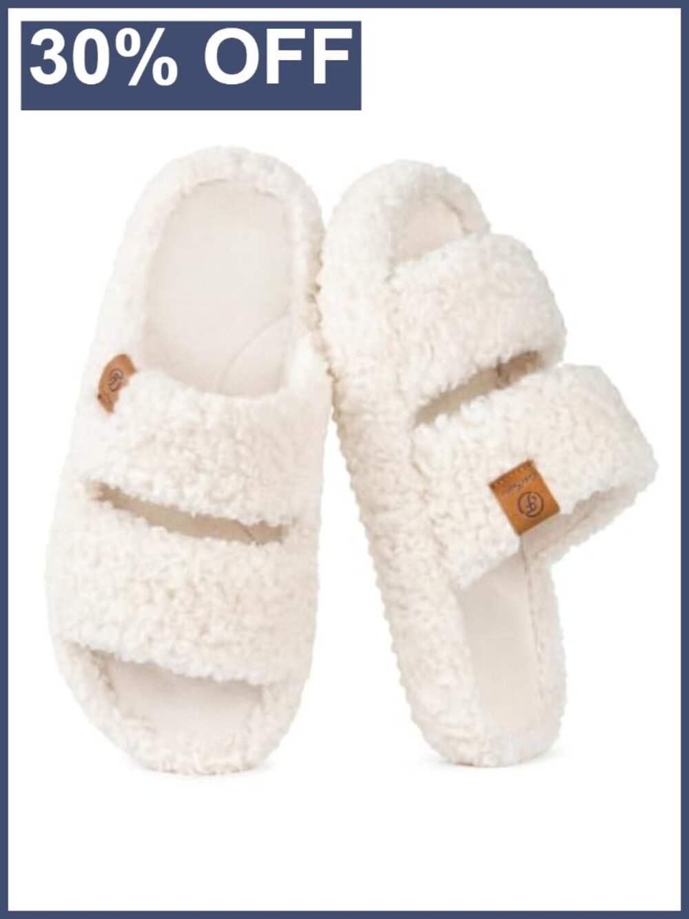 Fuzzy Open Toe Slippers Memory Foam Indoor House Shoes Faux Fur